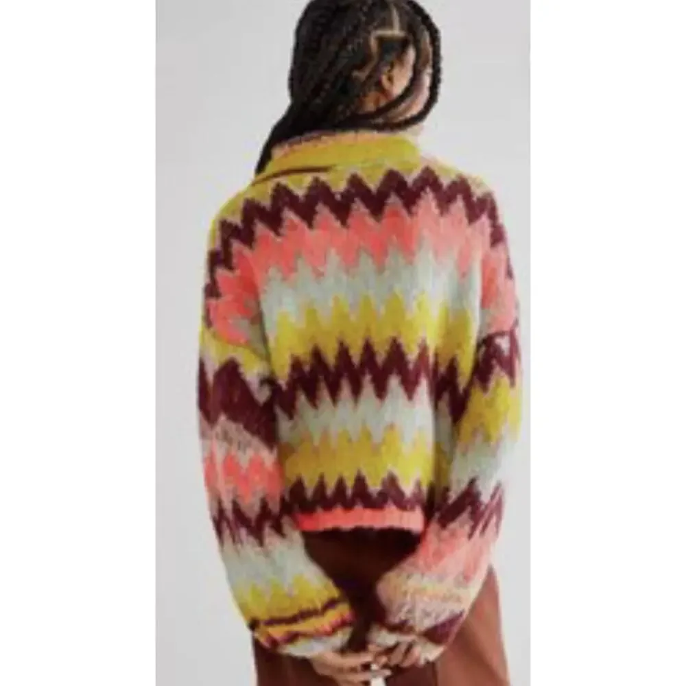 Free People RARE imagine colorful chunky knit sweater